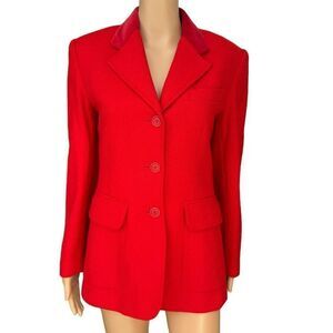 Evan Picone vintage 100% lambs wool red jacket blazer size 4